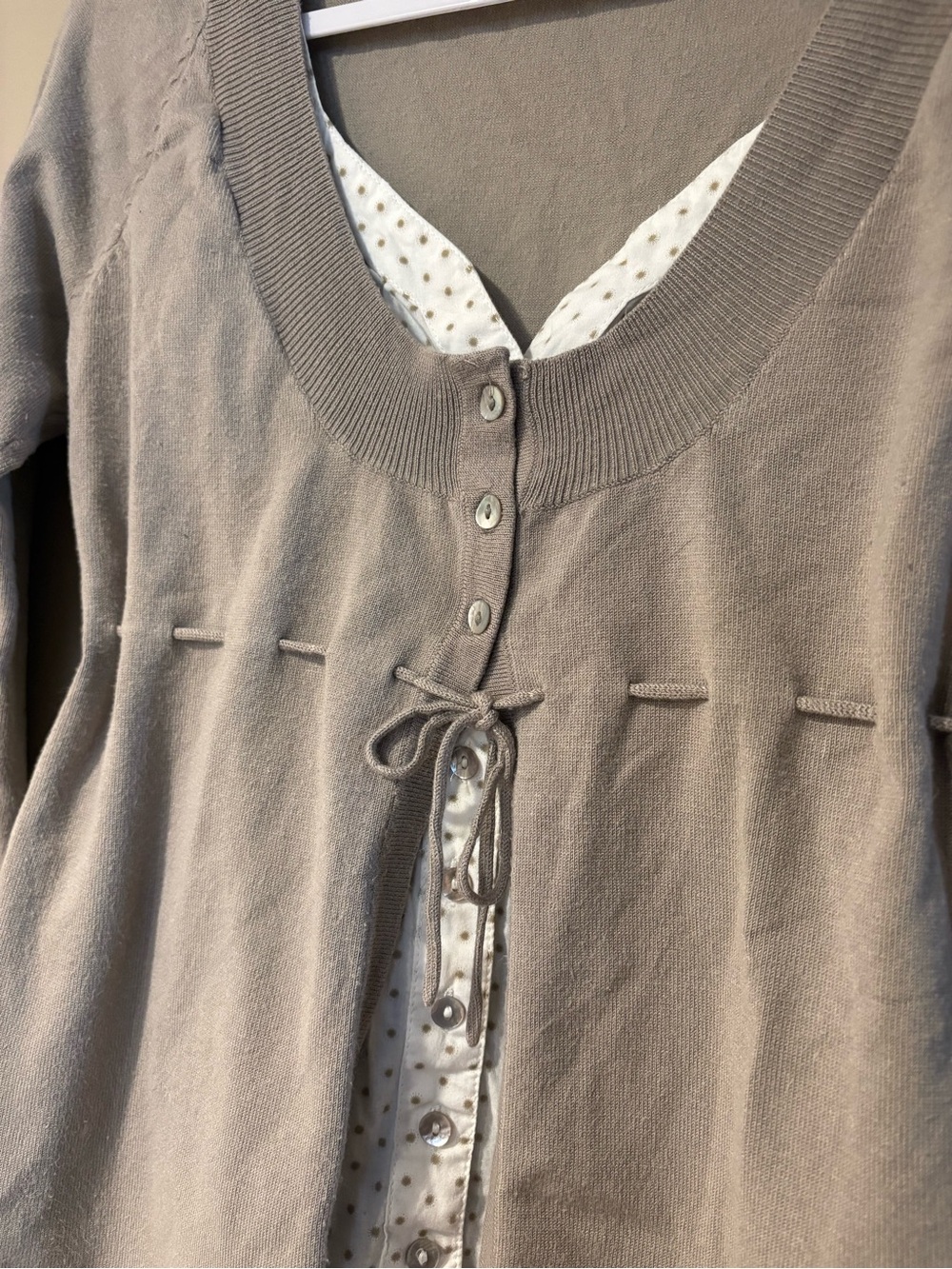 2000s coquette preppy polka dot button up cardigan soft girl academia - Picture 3 of 7
